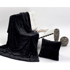 Jhari 833 Throw + Bonus Cushion Set Black