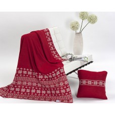 Noel 823 Throw + Bonus Cushion Set Rojo Red